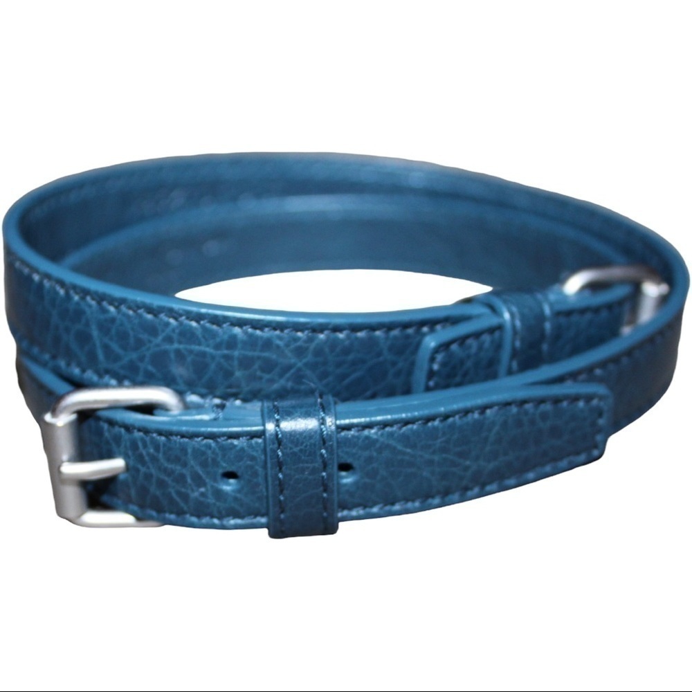 BALENCIAGA Blue Triple Tour Bracelet Unisex with silver hardware NWOT